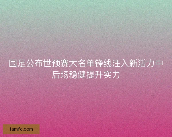 国足公布世预赛大名单锋线注入新活力中后场稳健提升实力