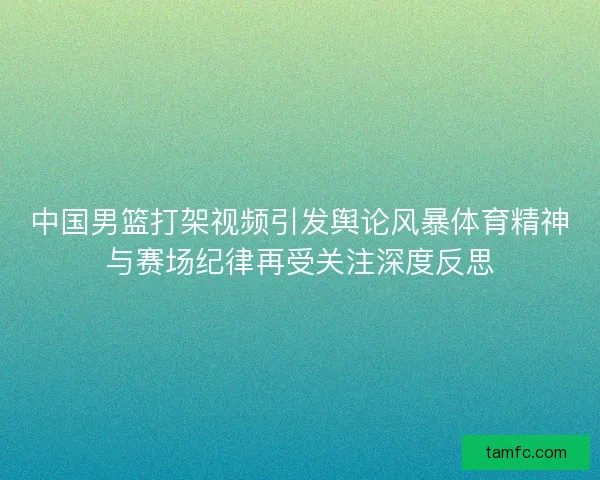中国男篮打架视频引发舆论风暴体育精神与赛场纪律再受关注深度反思 中国男篮打架视频引发舆论风暴体育精神与赛场纪律再受关注深度反思