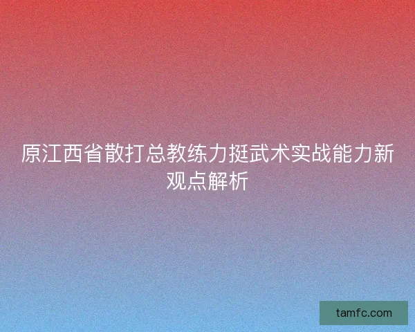 原江西省散打总教练力挺武术实战能力新观点解析 原江西省散打总教练力挺武术实战能力新观点解析