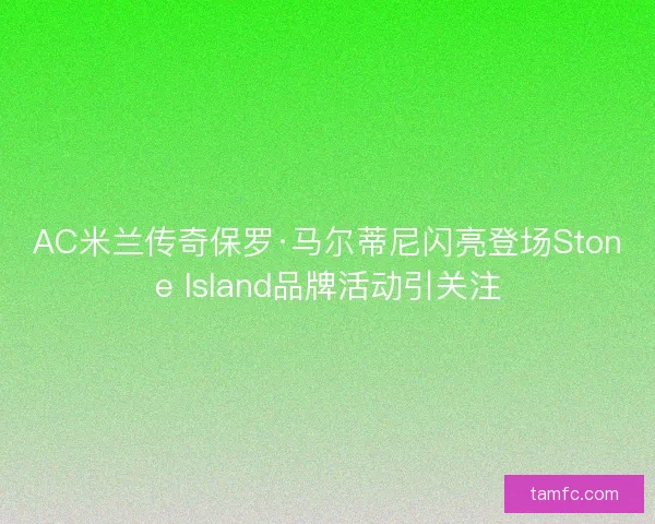 AC米兰传奇保罗·马尔蒂尼闪亮登场Stone Island品牌活动引关注 AC米兰传奇保罗·马尔蒂尼闪亮登场Stone Island品牌活动引关注