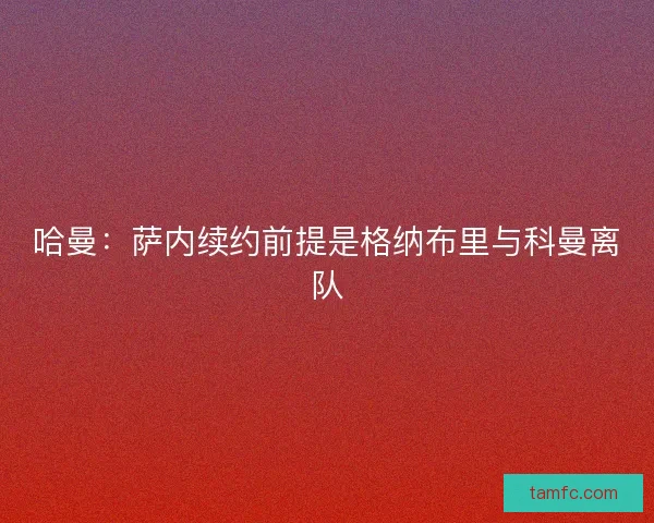 哈曼:萨内续约前提是格纳布里与科曼离队 哈曼:萨内续约前提是格纳布里与科曼离队