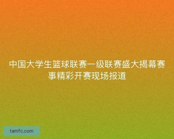 中国大学生篮球联赛一级联赛盛大揭幕赛事精彩开赛现场报道